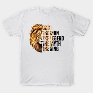 Dad the Man the Legend Leopard Lion T-Shirt